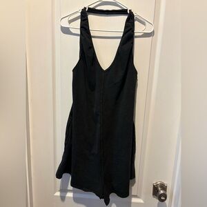 FP Movement by Free People Black V-Neck Sleeveless Romper